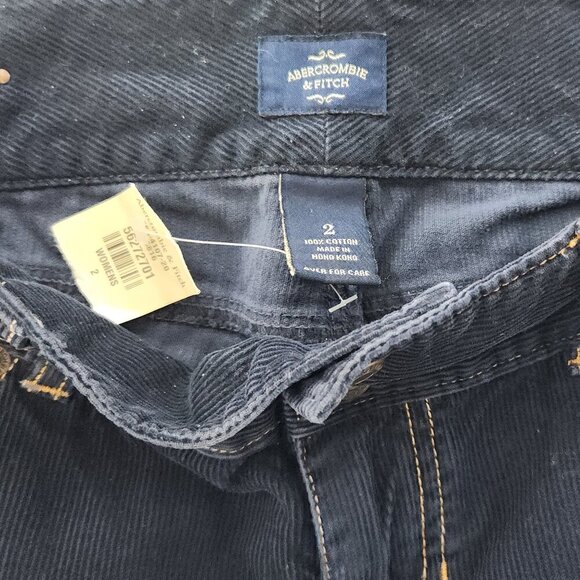 Abercrombie & Fitch Corduroy Pants Womens Size 2 Blue Bootcut 100% Cotton - Picture 6 of 7